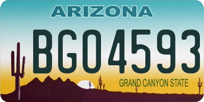 AZ license plate BGO4593