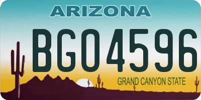 AZ license plate BGO4596
