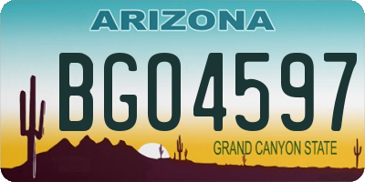 AZ license plate BGO4597