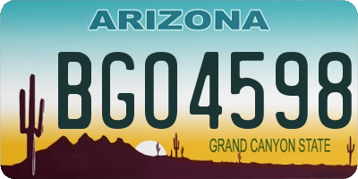 AZ license plate BGO4598