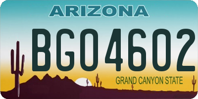 AZ license plate BGO4602