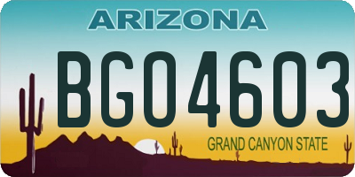 AZ license plate BGO4603