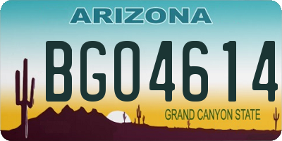 AZ license plate BGO4614