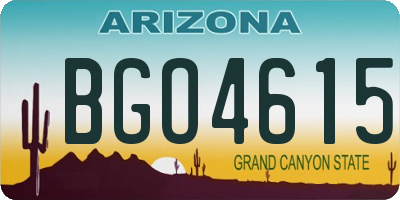 AZ license plate BGO4615