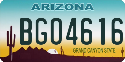AZ license plate BGO4616