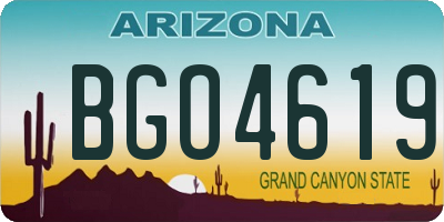 AZ license plate BGO4619