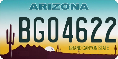 AZ license plate BGO4622
