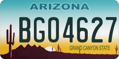 AZ license plate BGO4627