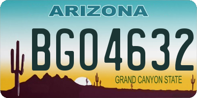 AZ license plate BGO4632