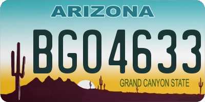 AZ license plate BGO4633