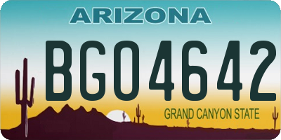 AZ license plate BGO4642