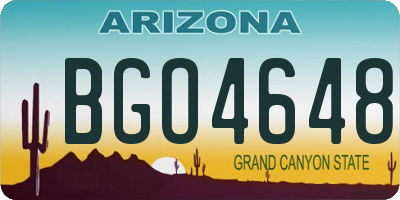 AZ license plate BGO4648