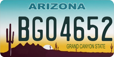 AZ license plate BGO4652
