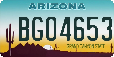 AZ license plate BGO4653