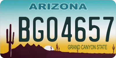AZ license plate BGO4657
