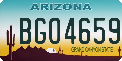 AZ license plate BGO4659