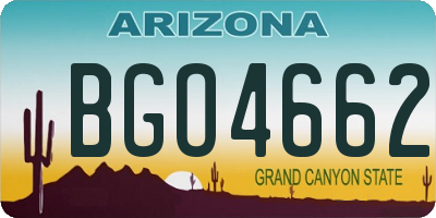 AZ license plate BGO4662