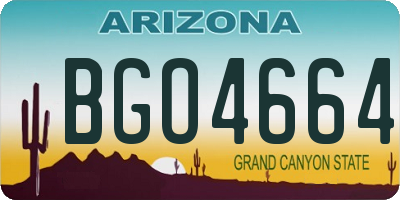 AZ license plate BGO4664