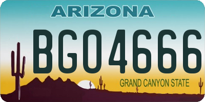 AZ license plate BGO4666