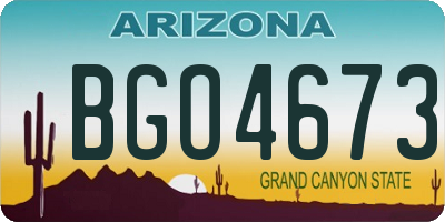 AZ license plate BGO4673