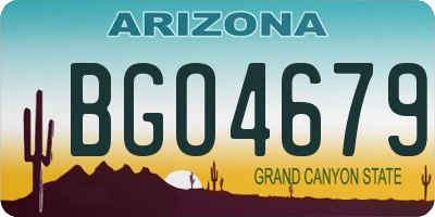 AZ license plate BGO4679