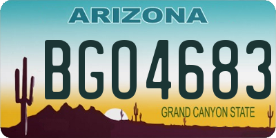 AZ license plate BGO4683