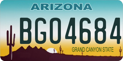 AZ license plate BGO4684