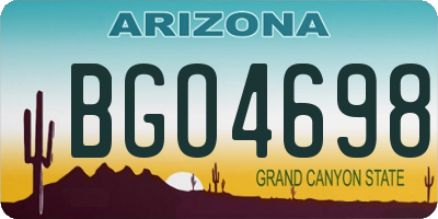AZ license plate BGO4698