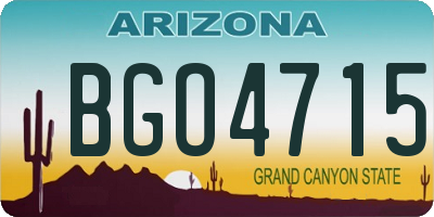 AZ license plate BGO4715