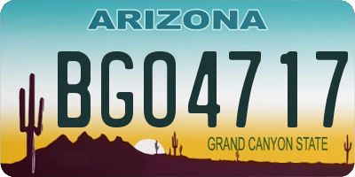 AZ license plate BGO4717