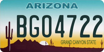AZ license plate BGO4722