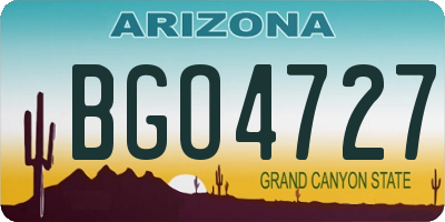 AZ license plate BGO4727