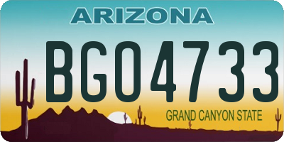 AZ license plate BGO4733