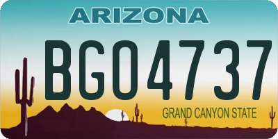 AZ license plate BGO4737