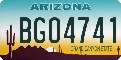 AZ license plate BGO4741