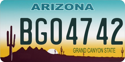 AZ license plate BGO4742