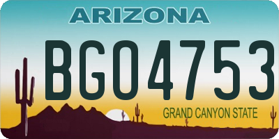 AZ license plate BGO4753