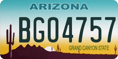 AZ license plate BGO4757