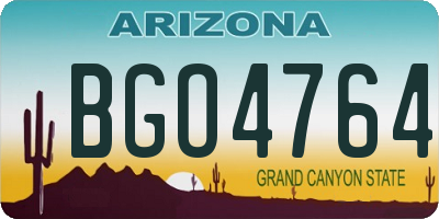 AZ license plate BGO4764