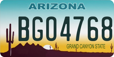 AZ license plate BGO4768