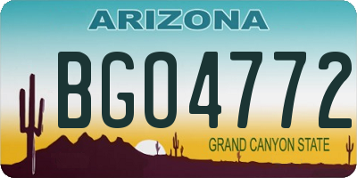 AZ license plate BGO4772