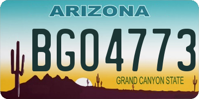 AZ license plate BGO4773