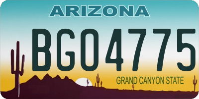 AZ license plate BGO4775