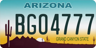 AZ license plate BGO4777
