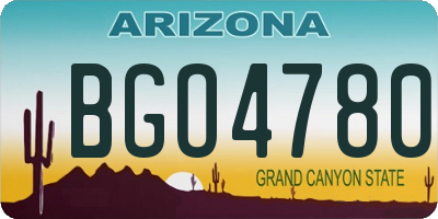 AZ license plate BGO4780