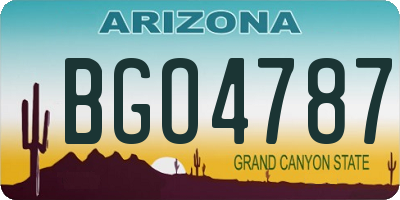 AZ license plate BGO4787