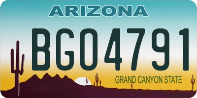 AZ license plate BGO4791
