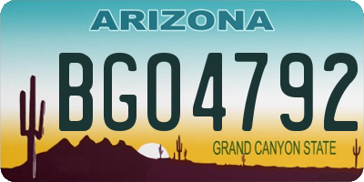 AZ license plate BGO4792