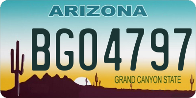 AZ license plate BGO4797