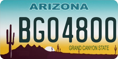 AZ license plate BGO4800